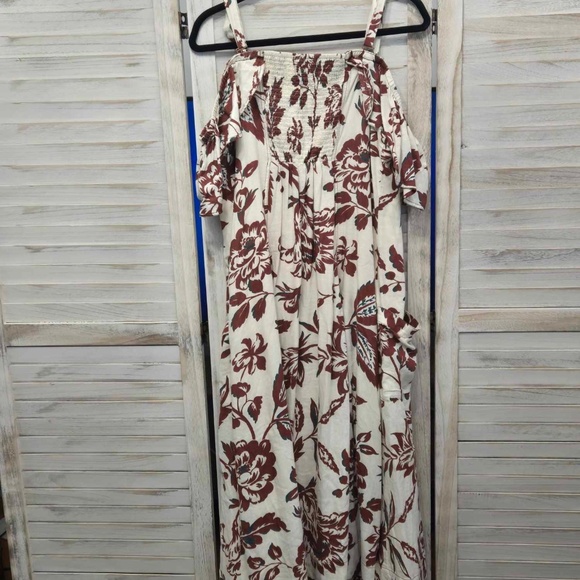 Anthropologie Oahu Floral Linen A-line Dress with Removable Straps Size 18W - Picture 1 of 7
